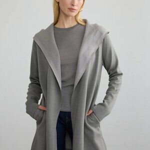 Margaret O'leary Grey cozy hooded cardigan
